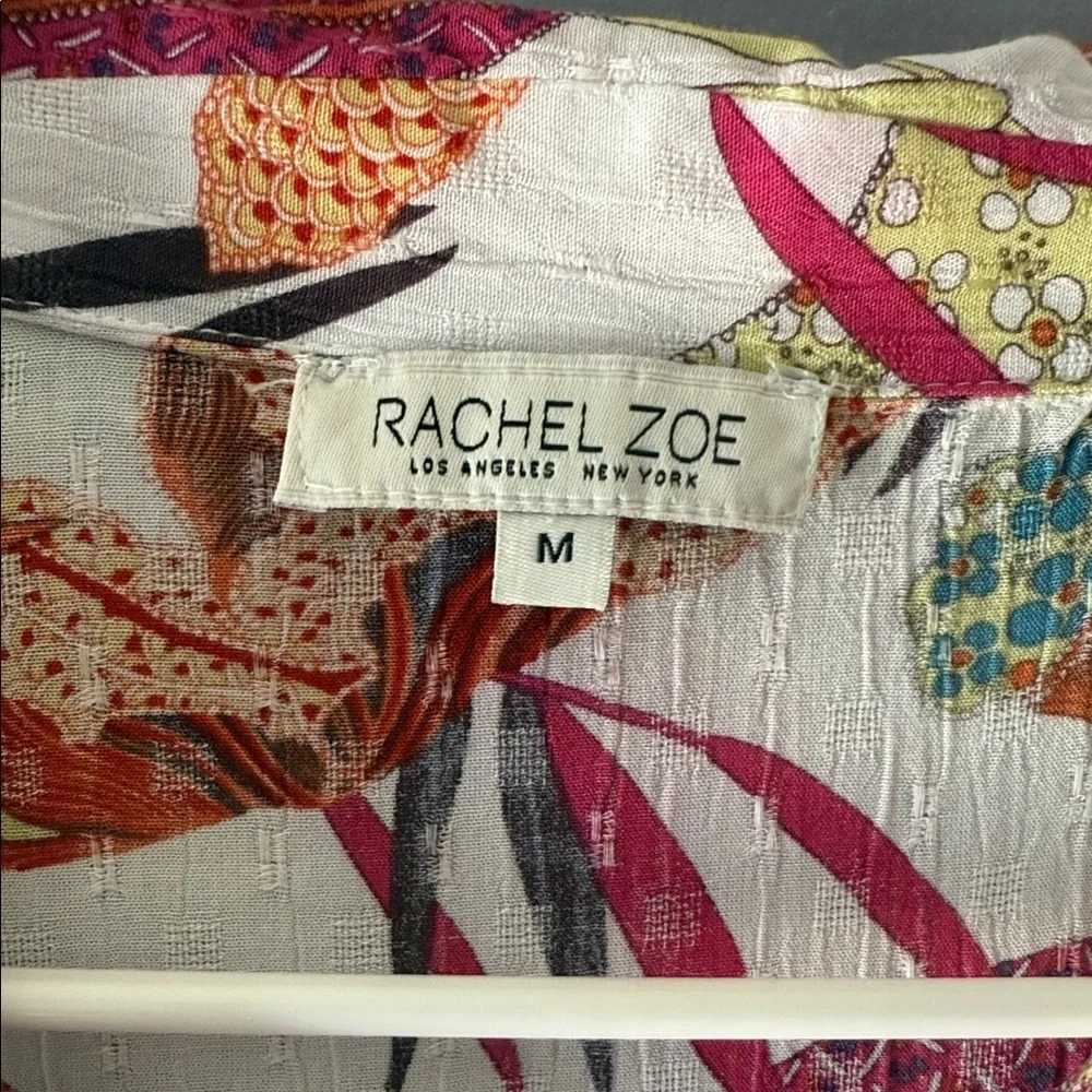 Rachel Zoe Colorful Floral Button-Down Shirt SzM - Picture 3 of 7